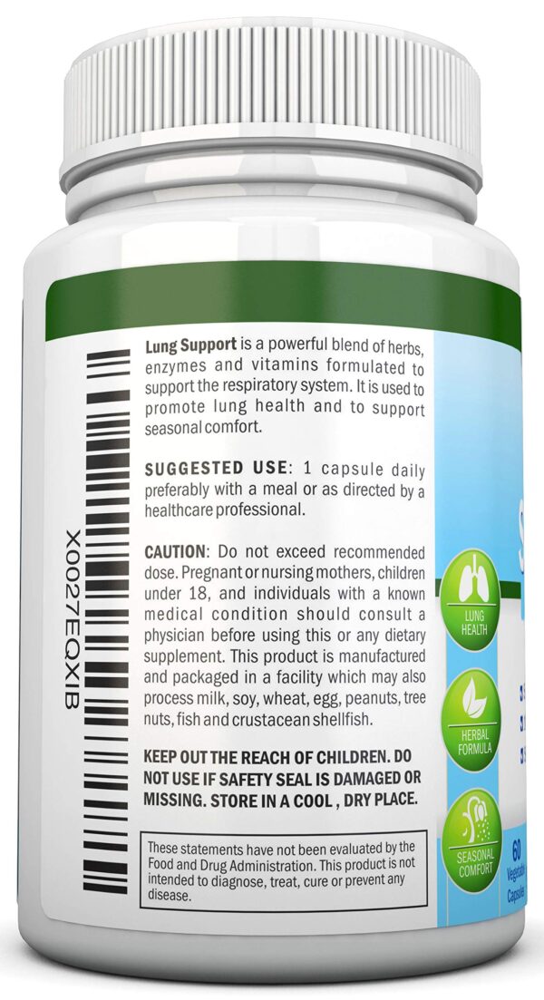 Producto limpieza pulmonar natural NutriONN 60 cápsulas