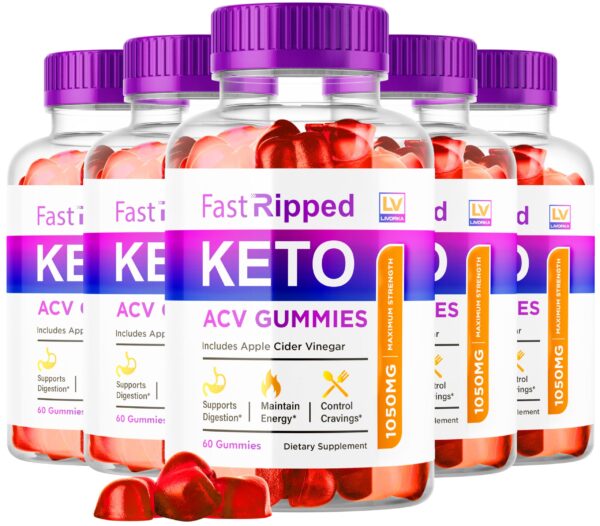 Paquete de 5 Fast Ripped Keto ACV Gummies 1050mg