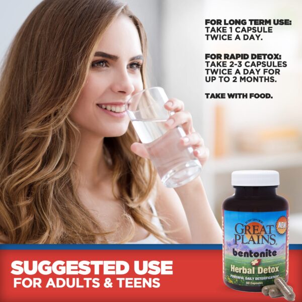 Detalles cápsulas de bentonita y hierbas Yerba Prima detox diario