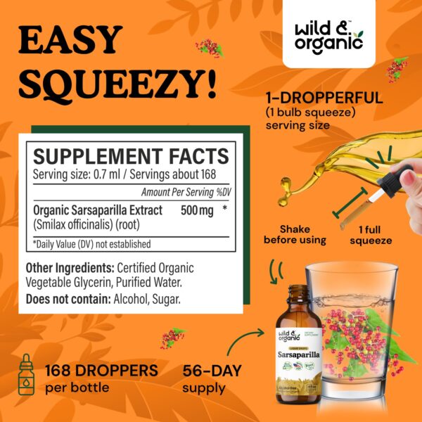 Botella gotas gotas líquidas zarzaparrilla orgánica 120 ml
