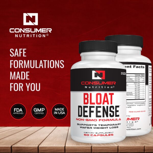 Suplemento diurético natural botella y cápsulas vista frontal