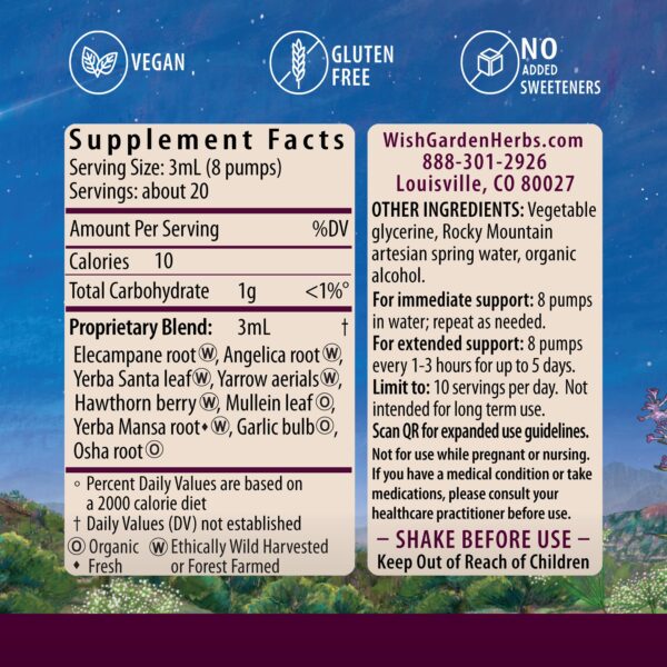 Extracto respiratorio herbal WishGarden Respiratory Tonic