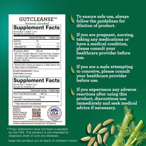 Dos botellas del suplemento GuruNanda Gutcleanse