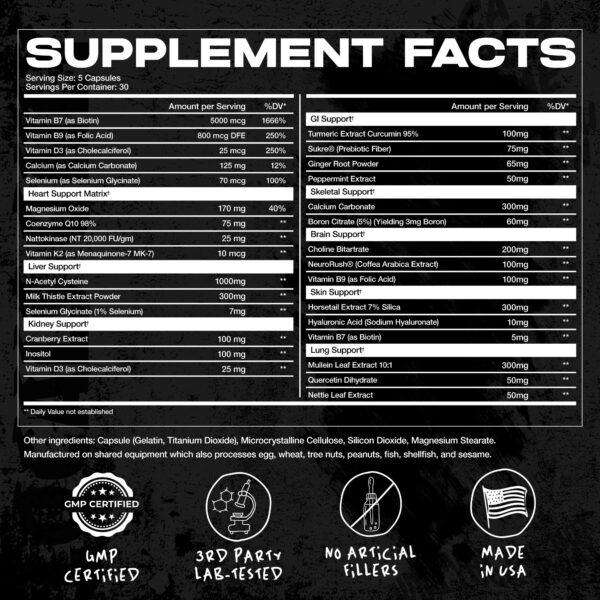 Cápsulas AfterDark OrganX fórmula avanzada para detox y bienestar