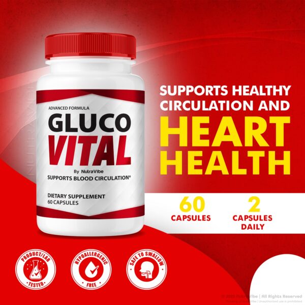 Cápsulas alineadas de Gluco Vital