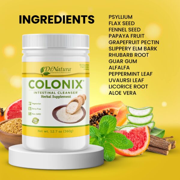Detalle ingredientes DrNatura Colonix para limpieza intestinal