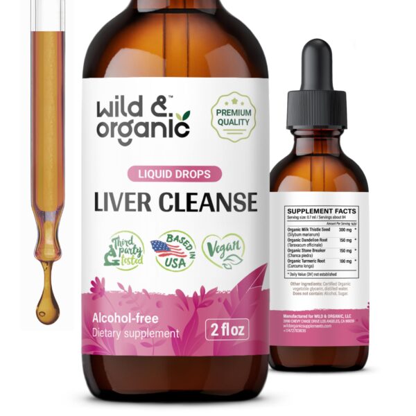 Wild & Organic tintura detox hígado 2 oz sin azúcar ni alcohol