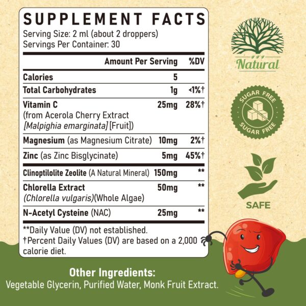 Suplemento gotas detox niños Atherionyxora vitamina C y minerales