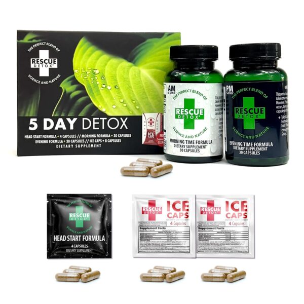 Rescue Detox kit limpieza corporal frasco frontal