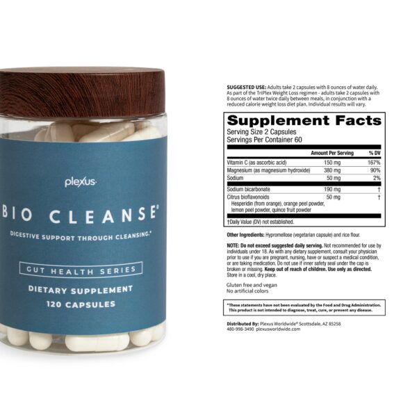Empaque PLEXUS Bio Cleanse suplemento antioxidante y vitamina C