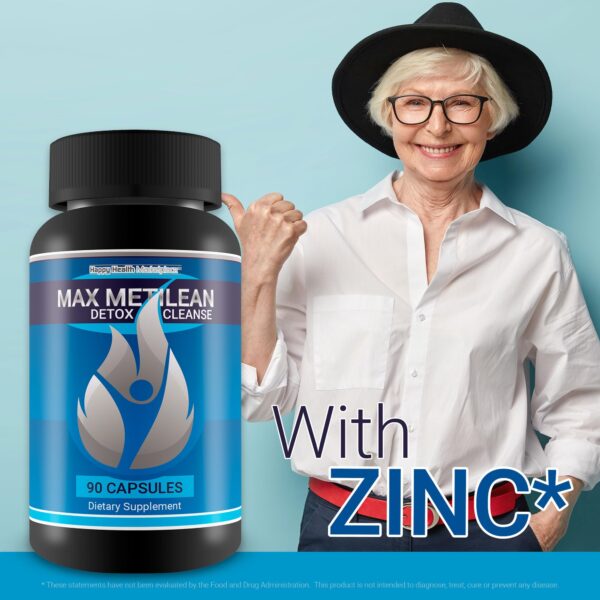 Caja del suplemento detox Max Metilean para mujeres activo