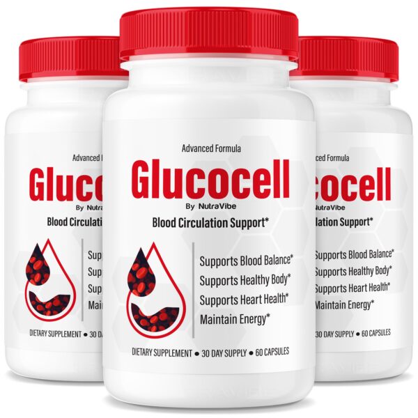 NutraVibe Glucocell cápsulas empaque frontal NutraVibe Glucocell cápsulas empaque frontal