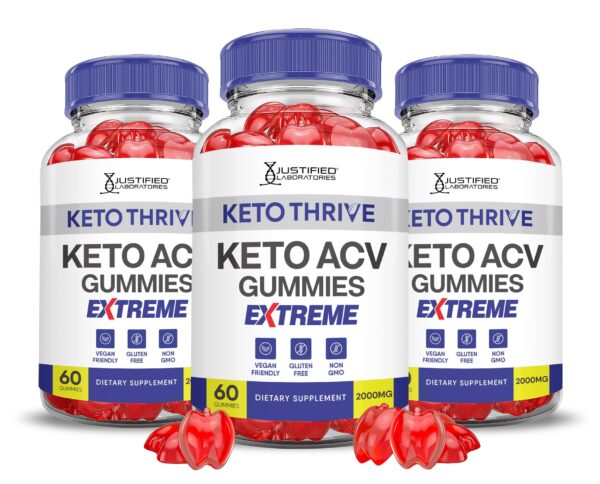 Paquete 3 gomas Keto Thrive ACV 2000MG para pérdida peso