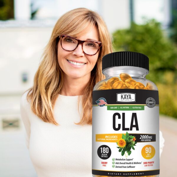 Frasco suplementario Kaya Naturals CLA natural y seguro