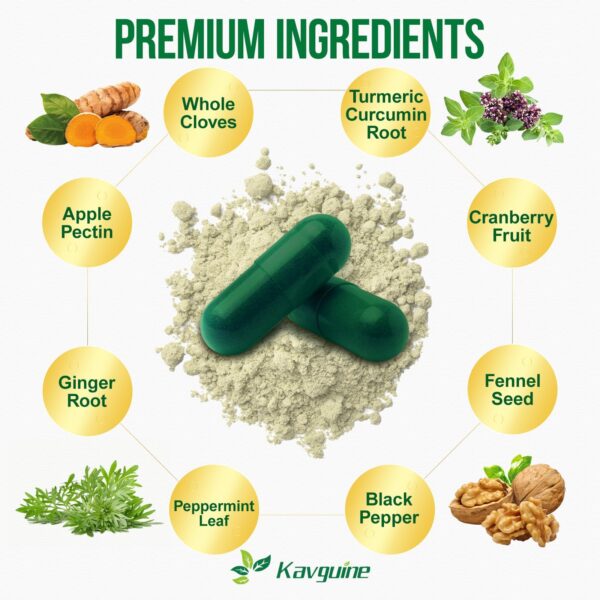 Etiqueta información cápsulas Kavguine 10 en 1