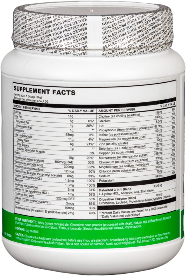 Del Mar Health Enable Shake etiqueta y envase