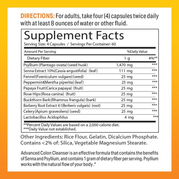 Vitamin World Colon Cleanse cápsulas liberación rápida