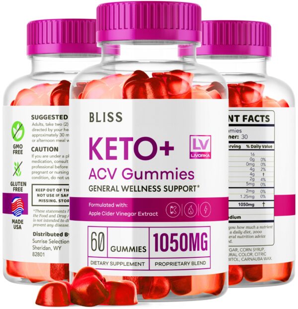 Paquete doble Bliss Keto ACV Gummies para soporte diario