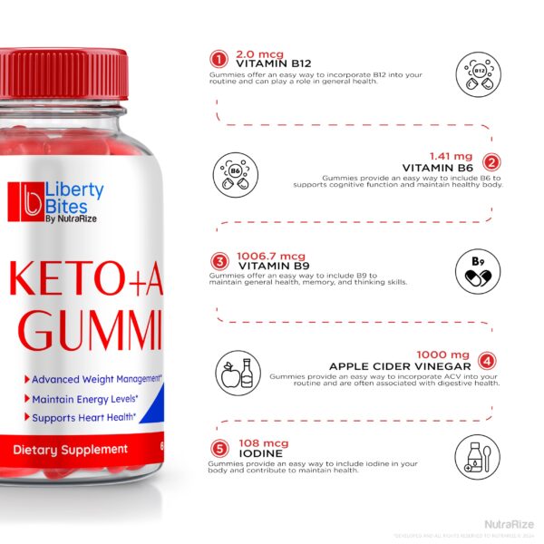 Gomitas para control de peso Liberty Bites Keto ACV premium