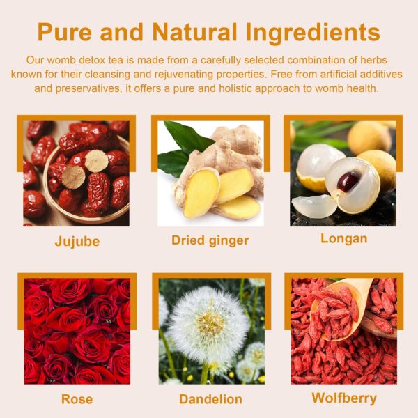 Herbal fibroid y té detox para útero Auranic caja frontal