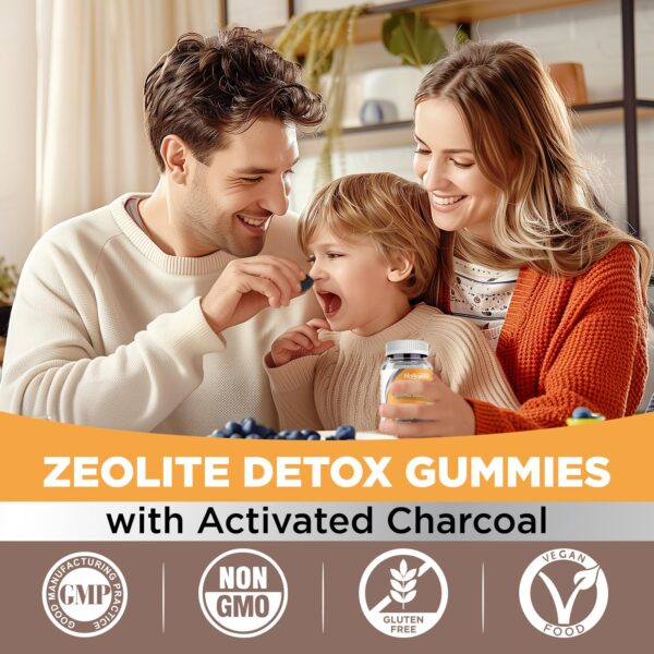 Suplemento natural en gomitas detox de zeolita arándano 60 unidades