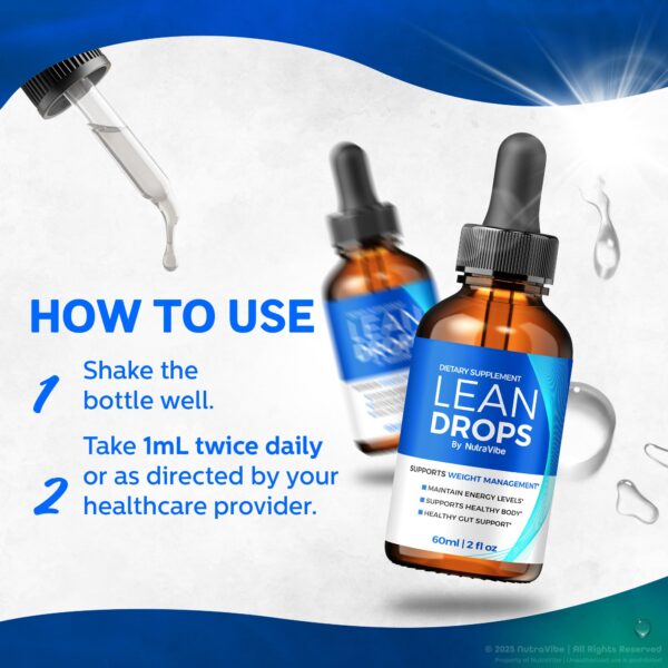 NutraVibe Lean Drops para estilo de vida saludable y activo