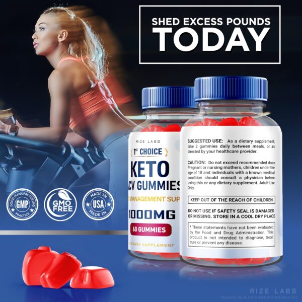 rize labs 1st Choice Keto ACV Gomitas en empaque azul