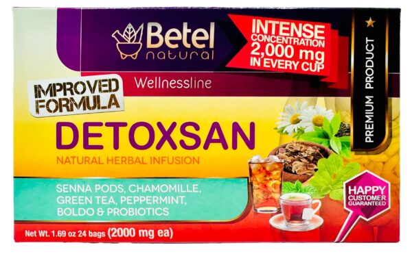 Taza con té Detoxsan Total Detox para soporte hepático y digestivo