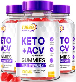 Paquete gomitas Turbo Ripped Keto ACV NutraRize 3 pack