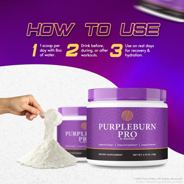 Porción de Purple Burn Pro lista para servir