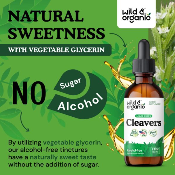 Wild & Organic gotas de detox con hoja de cleavers 2 fl oz