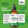 Suplemento herbal detox Wild & Organic Cleavers líquido