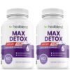 Max Detox suplemento frasco y cápsulas para limpieza intestinal