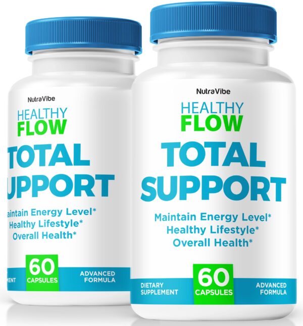Frasco de cápsulas Healthy Flow NutraVibe paquete doble