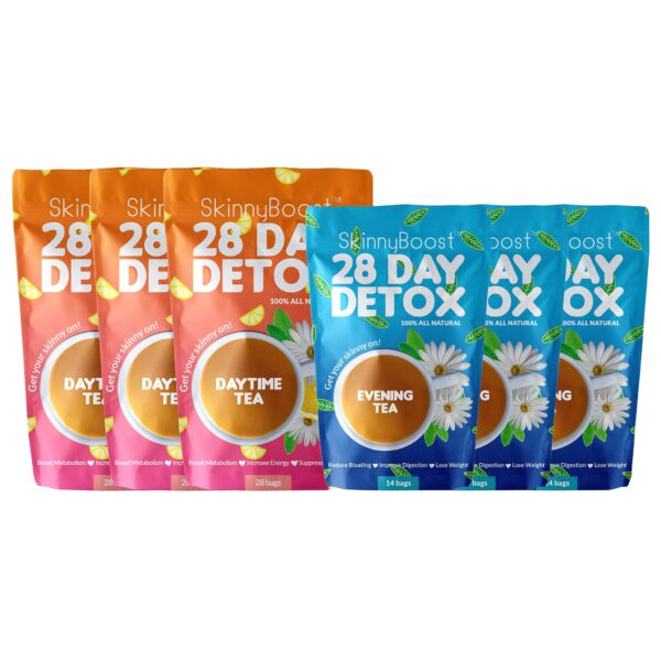 SkinnyBoost kit detox 28 días té verde y té nocturno natural