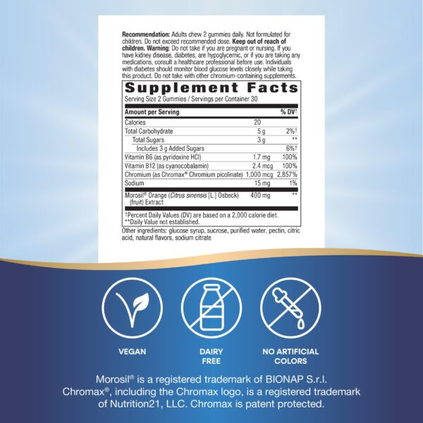Etiqueta y envoltorio con Morosil y Chromax Etiqueta y envoltorio con Morosil y Chromax