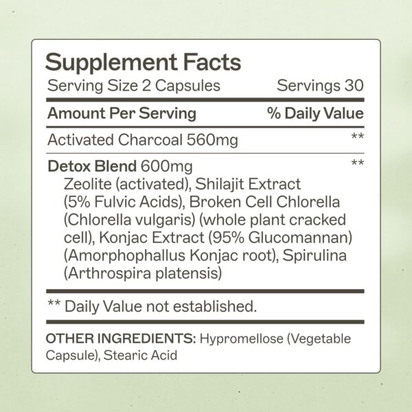 Frasco Amy Myers MD carbón activado suplemento completo desintoxicación