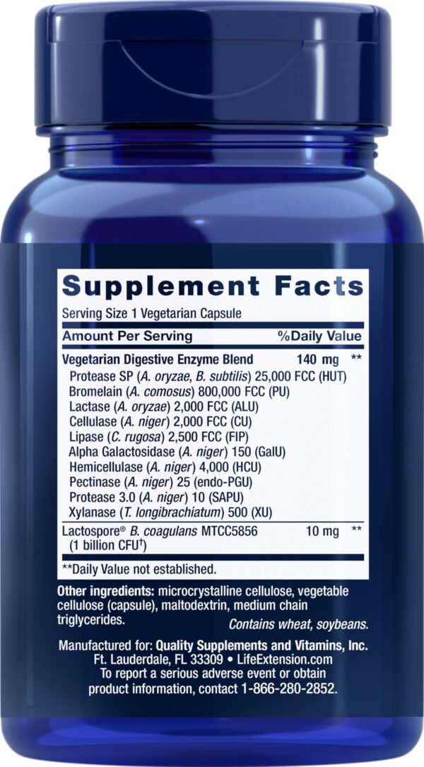 Etiqueta Life Extension Probióticos y Enzimas