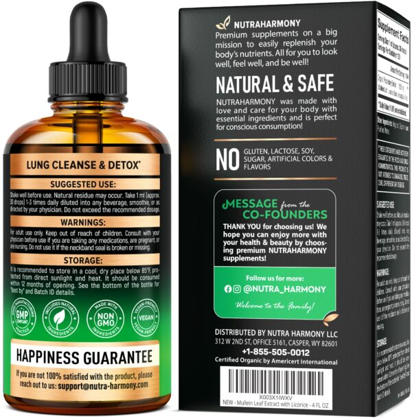 Suplemento gotas gordolobo orgánico y B12 apoyo salud