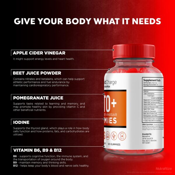 NutraRize gomitas Rapid Charge Keto ACV paquete 5 frascos