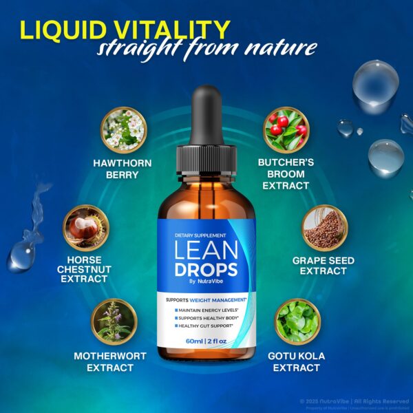 Gotas NutraVibe Lean Drops para bienestar y fitness