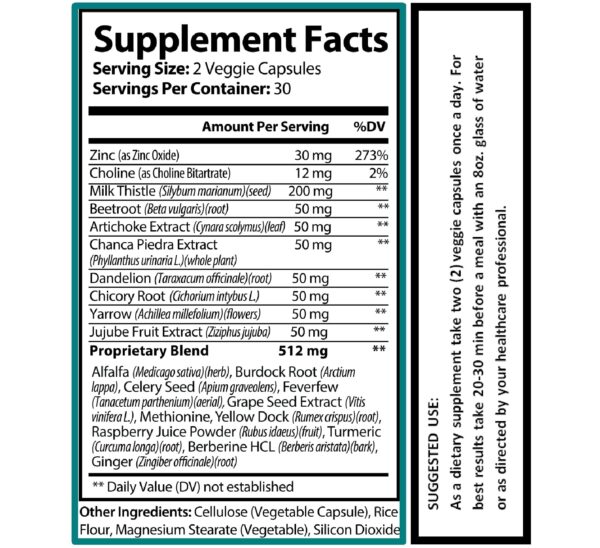 Cápsulas de cardo mariano para limpieza y reparación hepática