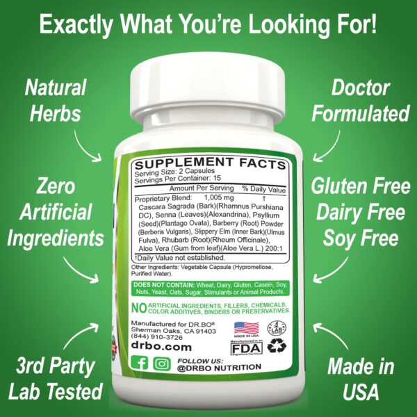 Cápsulas herbales Dr. Bo para salud digestiva y hepática