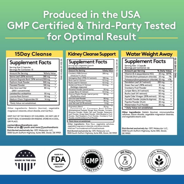 Youth & Tonic cápsulas detox limpieza riñón y colon