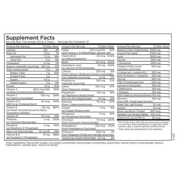 Proteína para detox Metabolic Maintenance 30 porciones chocolate