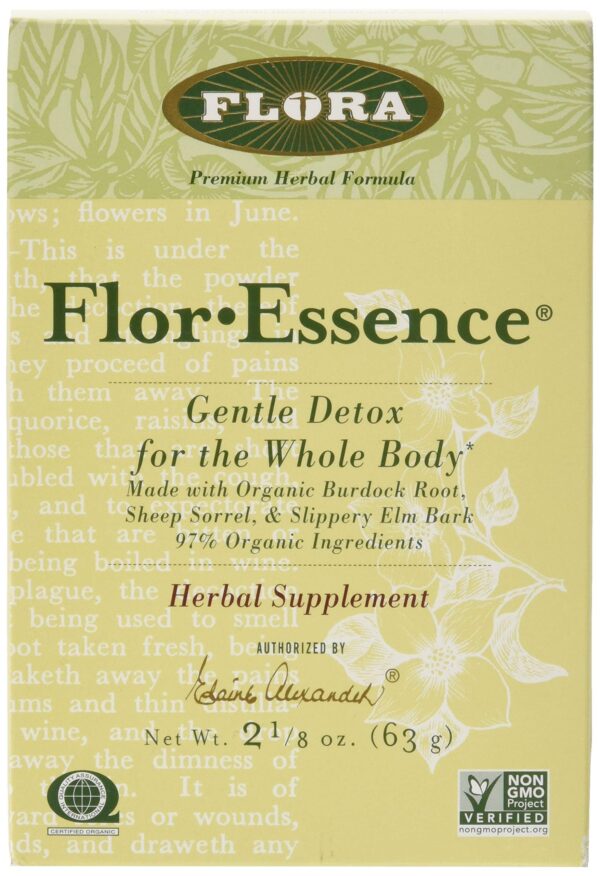 Paquete de té seco FlorEssence detox de Flora color beige con verde