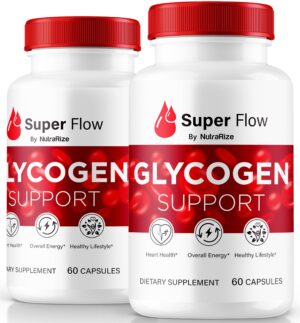 Paquete de 2 frascos de cápsulas Super Flow Glycogen para energía