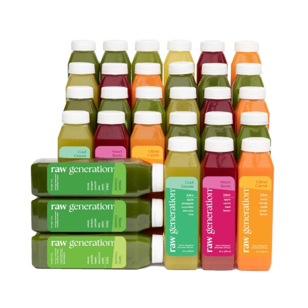 Raw Generation jugos limpieza 5 días paquete 30 botellas