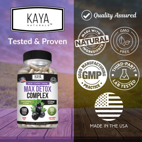 Suplemento MaxDetox para salud y limpieza corporal Kaya Naturals