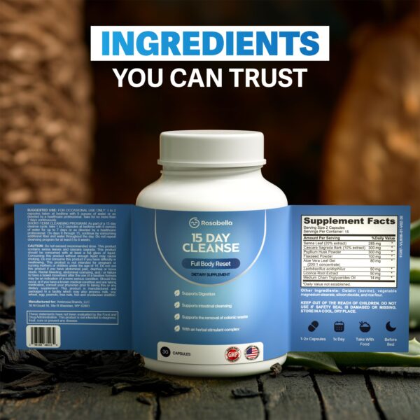 Presentación Rosabella detox limpieza cuerpo 30 cápsulas